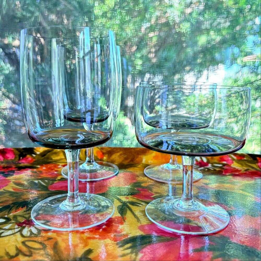 Vintage Holmegaard Smoke Gray Stemware Set of 4 Per Lütken Denmark MCM
